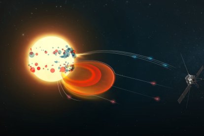 Recreación de las erupciones solares.