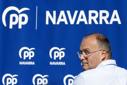 Tellado, secretario general del PP, ayer en Pamplona.