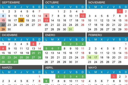 Calendario escolar 2025-2026 en Castilla y León.