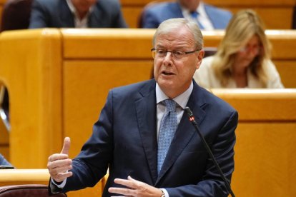 Antonio Silván durante su intervención en el Senado.