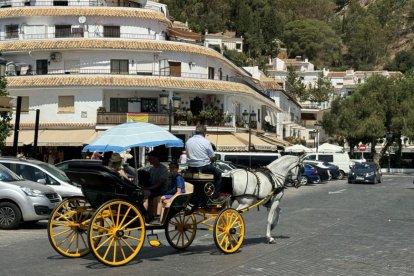 Uno de los coches de caballos en Mijas.