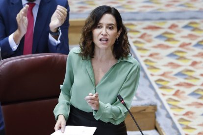Ayuso, ayer en la Asamblea de Madrid.