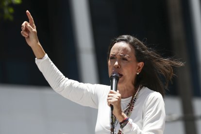 Fotografía de archivo del 28 agosto de 2024 de la líder opositora venezolana, María Corina Machado.