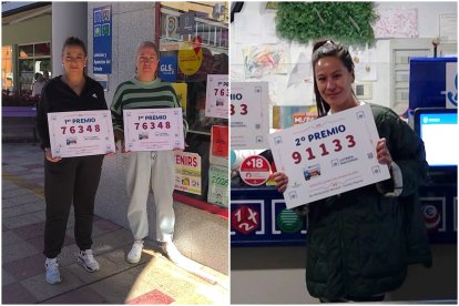 Cistierna, a la izquierda y Fuentes Nuevas, a la derecha, han sido las localidades agraciadas con los primeros premios de la Lotería Nacional.