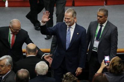 El rey en la inauguración del congreso de Arequipa.