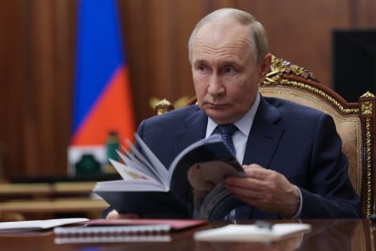 Putin ayer, en una reunión en el Kremlin.