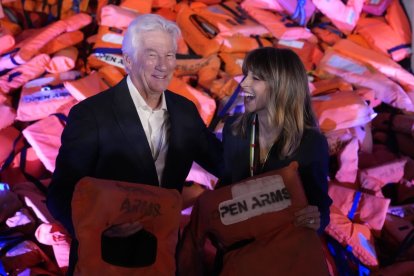 Richard Gere y Alejandra Silva, en septiembre, en un acto de Open Arms.