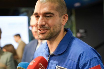 El astronauta leonés Pablo Álvarez durante una jornada de puertas abiertas de la Agencia Espacial Europea (ESA) en Madrid.