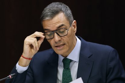 El presidente del Gobierno, Pedro Sánchez, durante su comparecencia ante la comisión de investigación del caso Koldo, este jueves en el Senado.