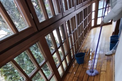 La casa presenta un grave problema de humedades.