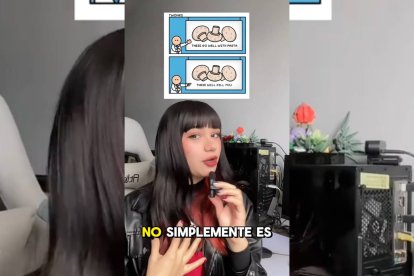 Danael, divulgadora científica en TikTok (@dependedelaseta), utiliza un meme para evidenciar lo difícil que puede ser distinguir visualmente un hongo comestible de uno tóxico.