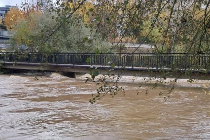 Crecida del río Bernesga en León.