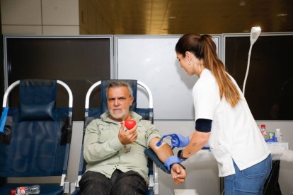 Donación de dangre en el Hospital de León.