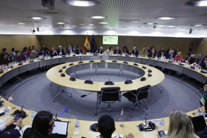Montero y los consejeros de las autonomías ayer, en el Consejo de Política Fiscal y Financiera.