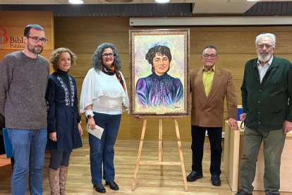 Acto de entrega del retrato de Rosalía de Castro.