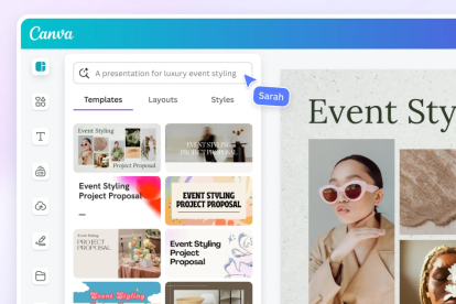 Interfaz de la aplicación Canva.