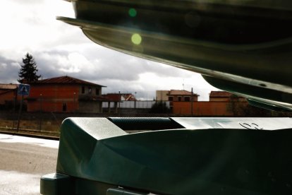 Uno de los 572 contenedores para residuos orgánicos del municipio de Villaquilambre.