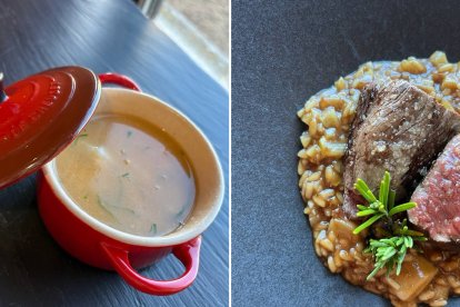 Del caldo al arroz meloso con carne de caza: una muestra del equilibrio entre tradición y técnica contemporánea que define la cocina de El Ermitaño.