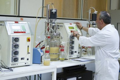 Uno de los trabajadores en las instalaciones de Inbiotec, en imagen de archivo.