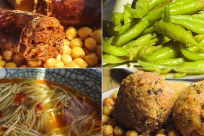 El cocido maragato de Casa Coscolo, en Castrillo de los Polvazares, combina tradición y sabor en cada plato, como muestra este montaje de la Guía Repsol