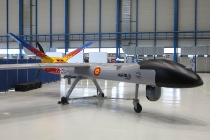 El dron Sirtap, que desarrolla Airbus y que operará desde la Base Aérea de León.