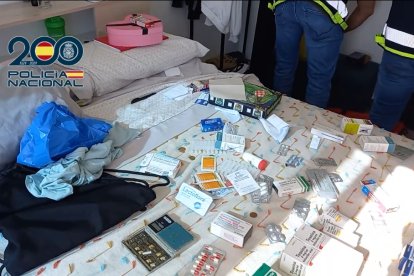 Medicamentos localizados en uno de los registros domiciliarios.