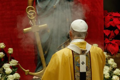 El Papa León XIV durante las celebraciones por Navidad.