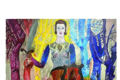 Dos de los cuadros de la artista leonesa Bárbara Beatriz Martínez Monedero.