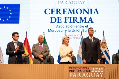 Firma del acuerdo de libre comercio UE-Mercosur en Asunción (Paraguay).