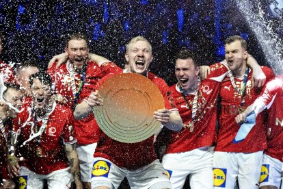 Dinamarca celebra su triunfo en el Europeo.