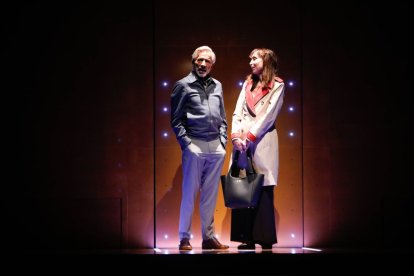 Imanol Arias y María Barranco, ayer, durante la obra que hoy también se podrá ver.