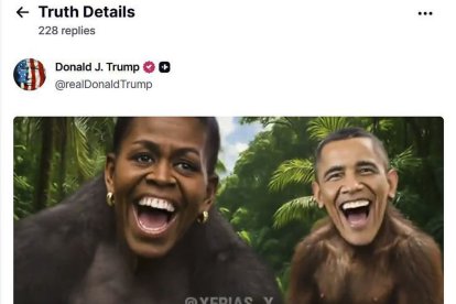 Vídeo de Trump con los Obama como simios.
