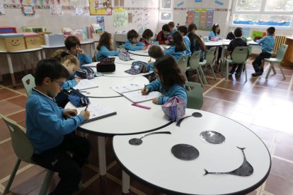 Una de las aulas del colegio Sagrado Corazón Jesuitas de León.