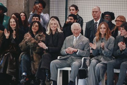 Carlos III ayer, en la inauguración de la London Fashion Week.