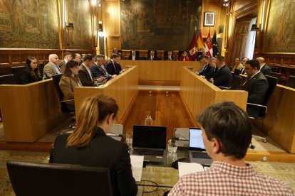 Un momento del pleno ordinario celebrado este miércoles en la Diputación de León.