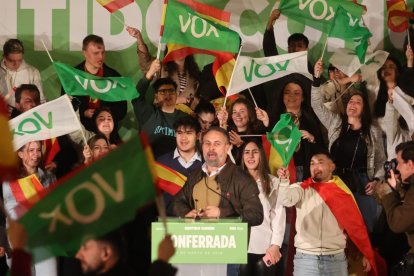 Santiago Abascal, en el mitin de Ponferrada.