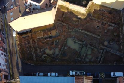 Espacio de los restos arqueológicos en el antiguo hospicio.
