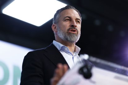 Santiago Abascal, tras el Comité de Acción de Política del partido.