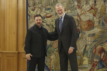 Volodímir Zelenski con el rey en La Zarzuela.