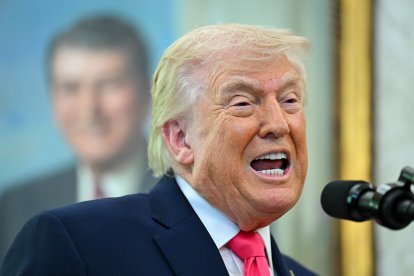 Trump ayer, en una rueda de prensa en la Casa Blanca.