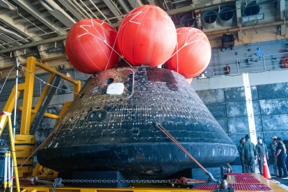 La cápsula espacial Orion en San Diego, California.