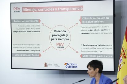 La ministra de Vivienda y Agenda Urbana, Isabel Rodríguez, ayer.