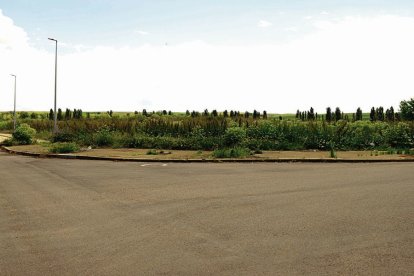 Vista de la parcela donde está previsto que se construya el parque de bomberos de Sahagún.