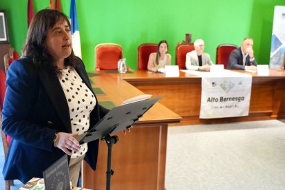 La gerente de la reserva, Beni Rodríguez, durante su internvención en la presentación.