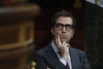 Carlos Cuerpo, ayer, en el Congreso.