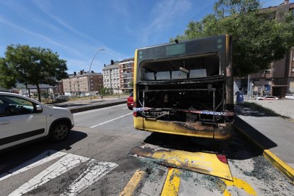 Motor del autobus afectado