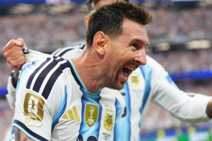 Messi celebra su segundo gol ante Austria.