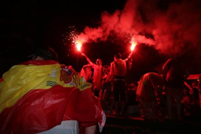 Celebración por la final del Mundial de 2010 en el Bierzo.