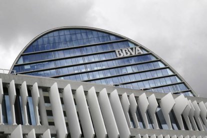 La sede corporativa del BBVA, en el distrito de Las Tablas en Madrid.
