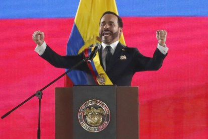 El presidente de Colombia durante su intervención en el acto.